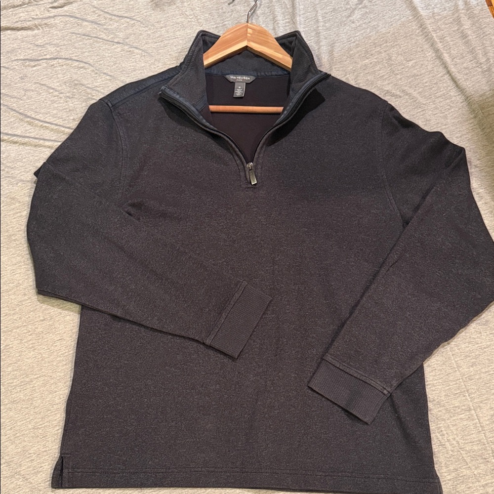 Van Heusen Men's Dark Gray Zip-Up Sweater